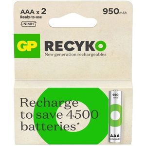 GP 950 ReCyko Oplaadbare AAA / HR03 Ni-Mh Batterij (2 Stuks) - 2 Stucks