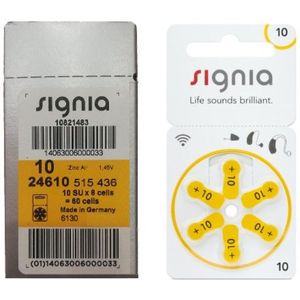 Siemens Signia 10 / PR70 / Geel gehoorapparaat batterij 60 stuks
