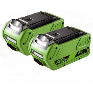 Starterkit: 2x GreenWorks G40B6 / G-MAX 40V accu's (40 V, 5.0 Ah, 123accu huismerk)