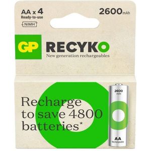 GP ReCyko Oplaadbare AA batterijen 2600 mAh - 4 stuks