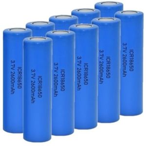 ICR18650 / 18650 Li-ion batterij (10 stuks, 3,7 V, 2600 mAh, 123accu huismerk)