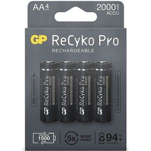 GP 2000 ReCyko Pro Oplaadbare AA / HR06 Ni-Mh Batterij (4 Stuks)