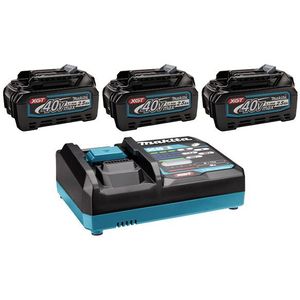 Startset: 3 stuks Makita BL4025 XGT / 40V Max / 191B36-3 accu's + DC40RA snellader (40 V, 2.5 Ah, origineel)