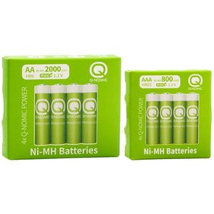 Q-Nomic Power Oplaadbare AA / HR6 + AAA / HR03 Ni-Mh batterijen (8 stuks)
