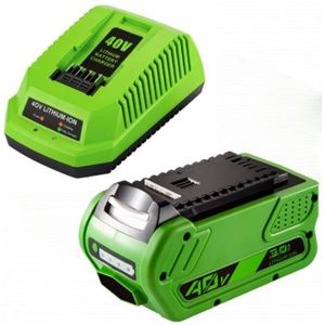 Starterkit: GreenWorks G40B4 / G-MAX 40V accu + lader (40 V, 3.0 Ah, 123accu huismerk)