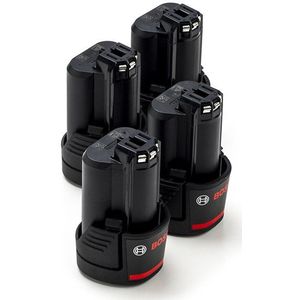 Starterset: 4x Bosch GBA 12V / 1600A00X79 accu's (12V, 3.0 Ah, origineel)