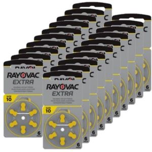 Rayovac Extra Advanced 10 / PR70 / Geel voordeelpak 120 stuks