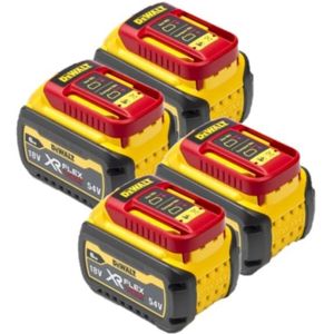 Starterset: 4x DeWalt DCB546-XJ / XR FlexVolt accu's (18V / 54V, 6.0Ah, origineel)