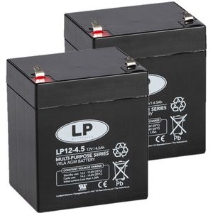 2 Stuks: Landport LP12-4.5 VRLA AGM Loodaccu's (12V, 4.5 Ah, T1 terminal)