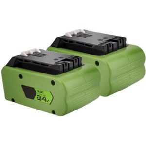 Starterkit: 2x GreenWorks G24B4 / 24V Max accu's (24 V, 4.0 Ah, 123accu huismerk)