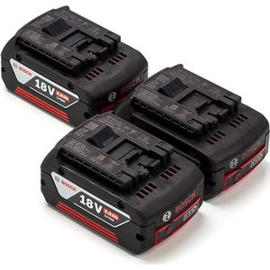 Starterset: 3x Bosch GBA 18V / 1600A002U5 accu's (18 V, 5.0 Ah, origineel)
