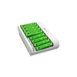 GP ReCyko Batterijlader - (USB) E811 8-slot Incl. 4 X AA en 4 X AAA - Oplaadbare Batterijen