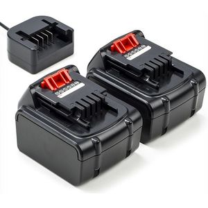 2 x Black & Decker BL1114 / BL1314 / BL1514 accu's + lader (14.4 V, 5.0 Ah, 123accu huismerk)