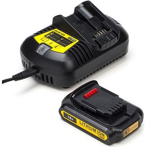 Startset: DeWalt DCB183 XR Li-ion accu + lader (18 V, 1.5 Ah, 123accu huismerk)