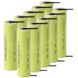 10 stuks: BAK 18650 batterij met soldeerlippen (3.7 V, 2900 mAh, 8.25A)