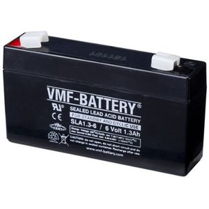 VMF SLA1.3-6 VRLA AGM Loodaccu (6V, 1.3 Ah, T1 terminal)