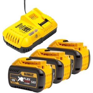 Starterset: 3x DeWalt DCB548-XJ / XR FlexVolt accu's + lader (18V / 54V, 12Ah, origineel)