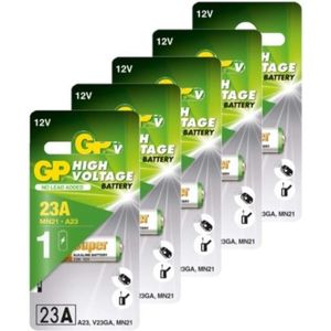 GP Super 23A 12V Hoogspanning Alkalische Batterij (Pack van 5)