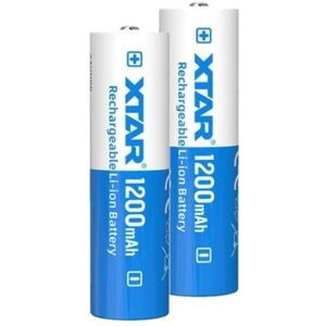 2 stuks XTAR 14500 oplaadbare lithium batterijen (3.7 V, 2A, 1200 mAh)