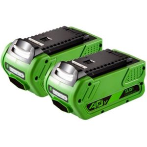 Starterkit: 2x GreenWorks G40B4 / G-MAX 40V accu's (40 V, 3.0 Ah, 123accu huismerk)