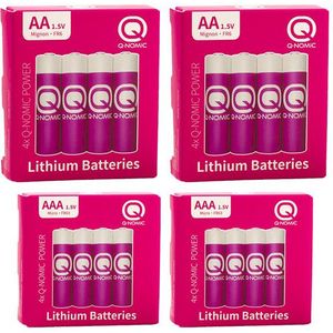 Q-Nomic Power AA / FR6 + AAA / FR03 Lithium batterij 16 stuks