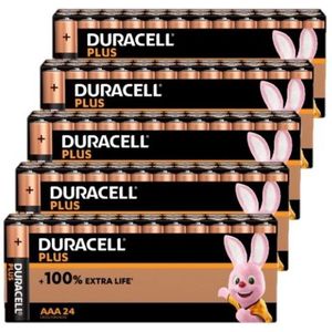 Duracell Plus 100% Extra Life AAA / MN2400 / LR03 alkaline batterij 120 stuks