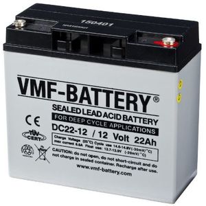 VMF DC22-12 AGM Deep Cycle accu (12V, 22 Ah, INSERT M5 terminal)