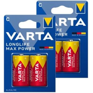 Varta Longlife Max Power LR14 / C Alkaline Batterij 4 stuks