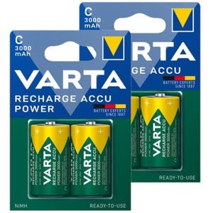 Varta Oplaadbare C / HR14 Ni-Mh Batterijen (4 stuks, 3000 mAh)