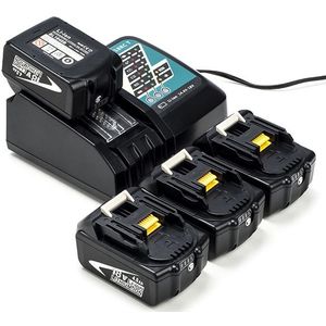 Startset: 4x Makita BL1840B / 18V LXT accu's + lader (18 V, 4.0 Ah, 123accu huismerk)