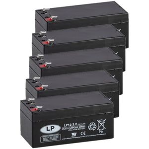 5 Stuks: Landport LP12-3.4 VRLA AGM Loodaccu's (12V, 3.4 Ah, T1 terminal)