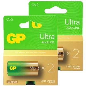 GP Ultra G-Tech LR14 / C Alkaline Batterij 4 stuks