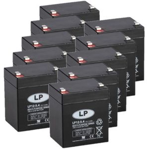 10 Stuks: Landport LP12-5.4 VRLA AGM Loodaccu's (12V, 5.4 Ah, T1 terminal)