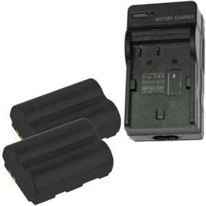 2 stuks: Canon BP-511 / BP-512 / BP-522 accu's + lader (7.4 V, 2000 mAh, 123accu huismerk)