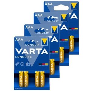 Varta Longlife AAA / MN2400 / LR03 Alkaline Batterij 16 stuks