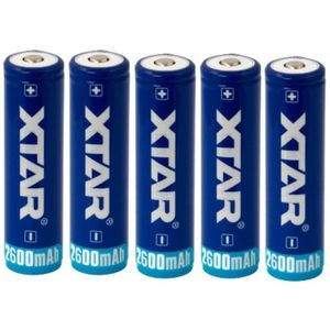 5 x XTAR 18650 batterij (3.7 V, 2600 mAh, 5A)