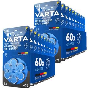 Varta 675 / PR44 / Blauw gehoorapparaat batterij 120 stuks