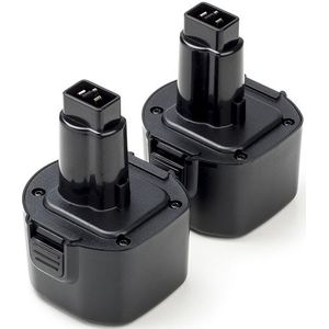 Aanbieding: 2x DeWalt DE9036 / 9.6V XR accu's (9.6 V, 3.0 Ah, 123accu huismerk)