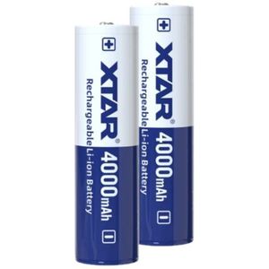2 stuks XTAR 18650 oplaadbare lithium batterijen (3.6 V, 4000 mAh, 10A)