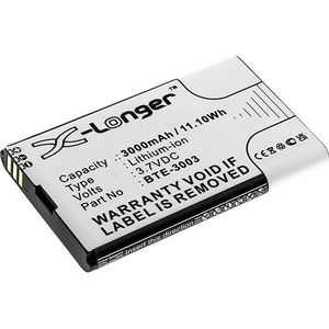 Verizon BTE-3003 accu (3.7 V, 3000 mAh, 123accu huismerk)