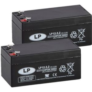 2 Stuks: Landport LP12-3.4 VRLA AGM Loodaccu's (12V, 3.4 Ah, T1 terminal)