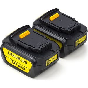 Startset: 2x DeWalt DCB142 XR Li-ion accu's (14.4 V, 4.0 Ah, 123accu huismerk)