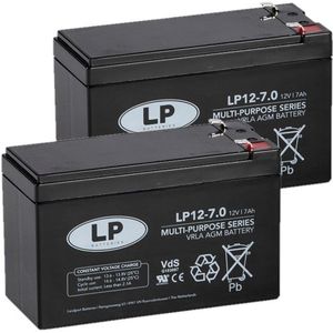 2 Stuks: Landport LP12-7.0 VRLA AGM Loodaccu's (12V, 7.0 Ah, T2 terminal)