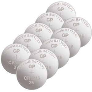 GP CR1216 3V Lithium knoopcel batterij 10 stuks