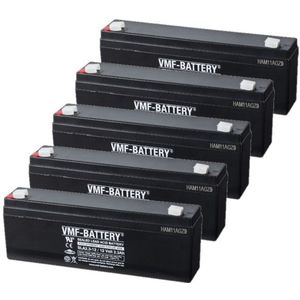 5 Stuks: VMF SLA2.3-12 VRLA AGM Loodaccu's (12V, 2.3 Ah, T1 terminal)