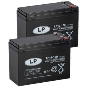 2 Stuks: Landport LP12-10H VRLA AGM Loodaccu's (12V, 10 Ah, T2 terminal)