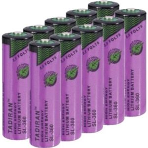 Aanbieding: 10 x Tadiran SL-360 / AA batterij (3.6V, 2400 mAh, Li-SOCl2)