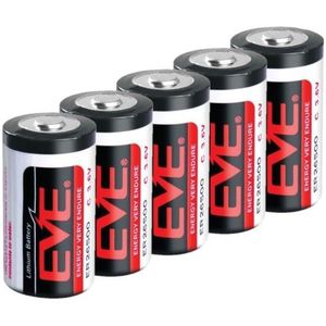 Aanbieding: 5 x EVE ER26500 / C batterij (3.6V, 8500 mAh, Li-SOCl2)