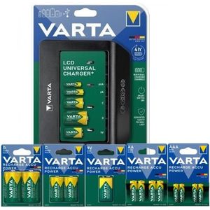 Varta Universele LCD-oplader+ inclusief batterijen AA / AAA / C / D / 9V (13 stuks)