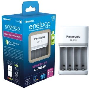 Panasonic Eneloop Smart en Snelle Oplader (BQ-CC55E) - wit